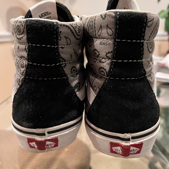 VANS Sk8-hi Paisley Grey, TRUE White Unisex Skater Sneakers Men’s 8.5. Women 10 - Picture 4 of 5